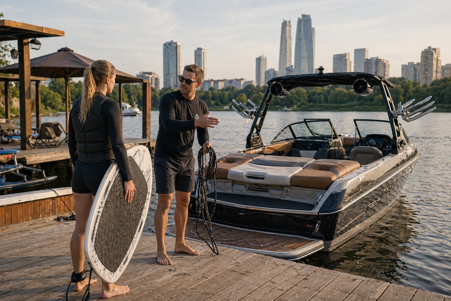 Тематическая иллюстрация к материалу «Вейксёрфинг в Москве»